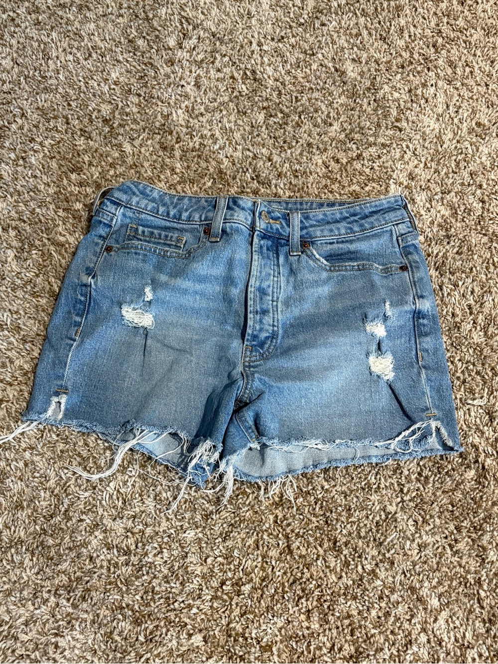Old Navy OG Straight Light Blue Distressed Denim Cutoff Shorts